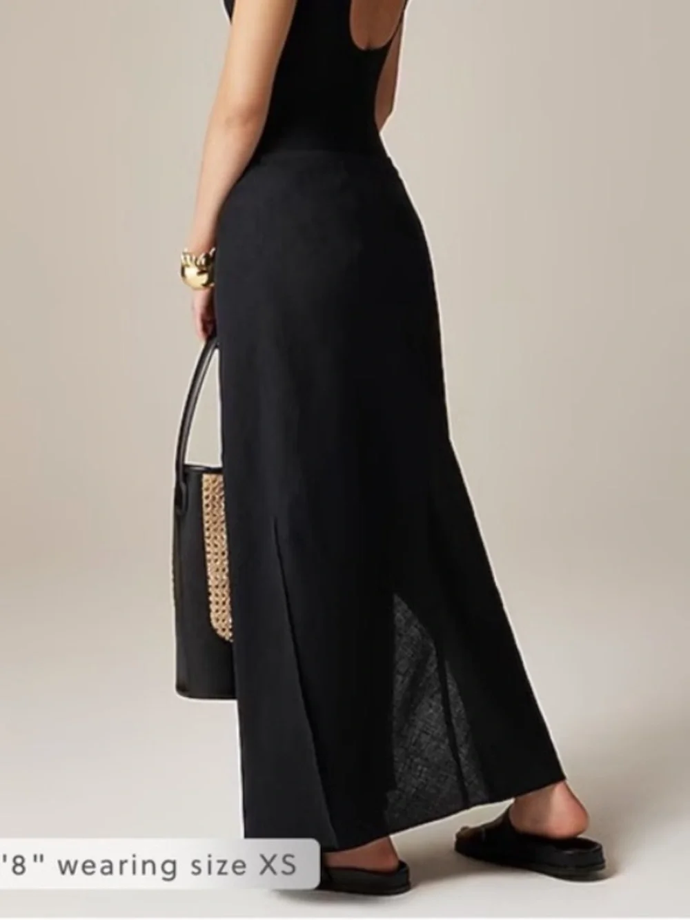 J.Crew Gwyneth Slip  Linen Maxi Skirt